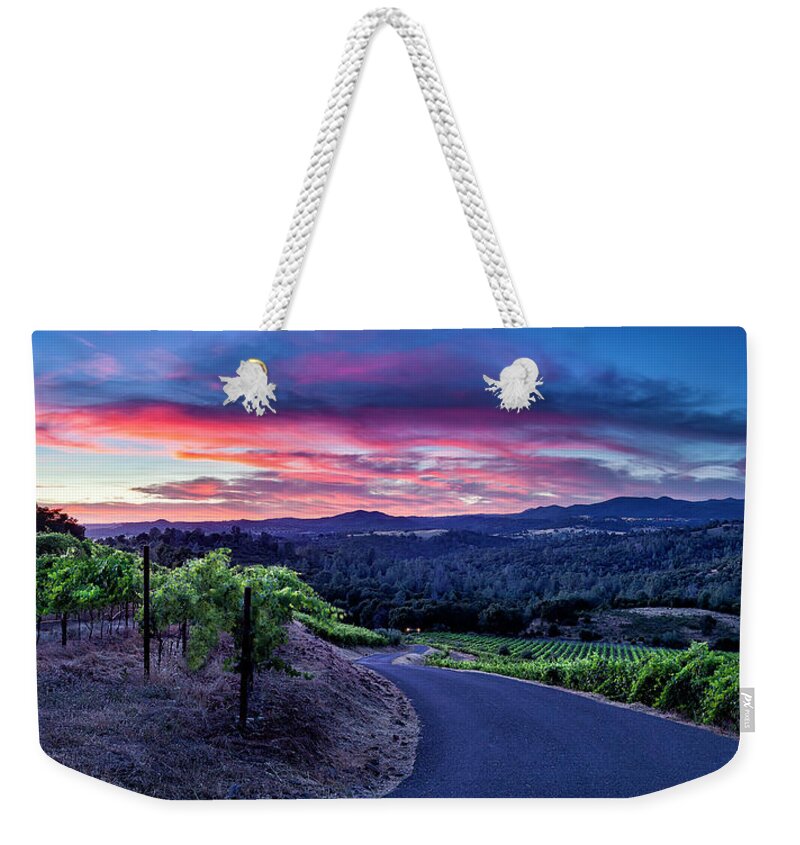 Vineyards Weekender Tote Bag featuring the photograph Gianelli Vineyard by Gary Johnson