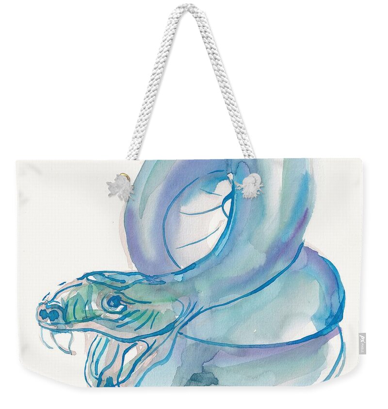 Miniature Weekender Tote Bag featuring the painting Giant Snake by George Cret