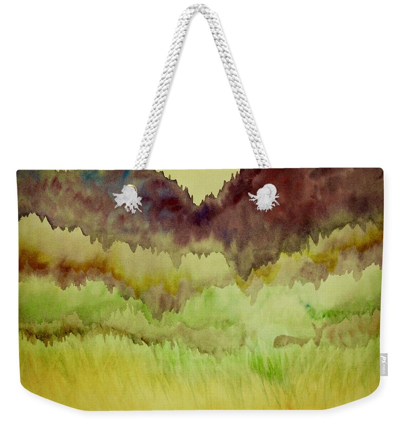 Kim Mcclinton Weekender Tote Bag featuring the painting Gilded Morning by Kim McClinton