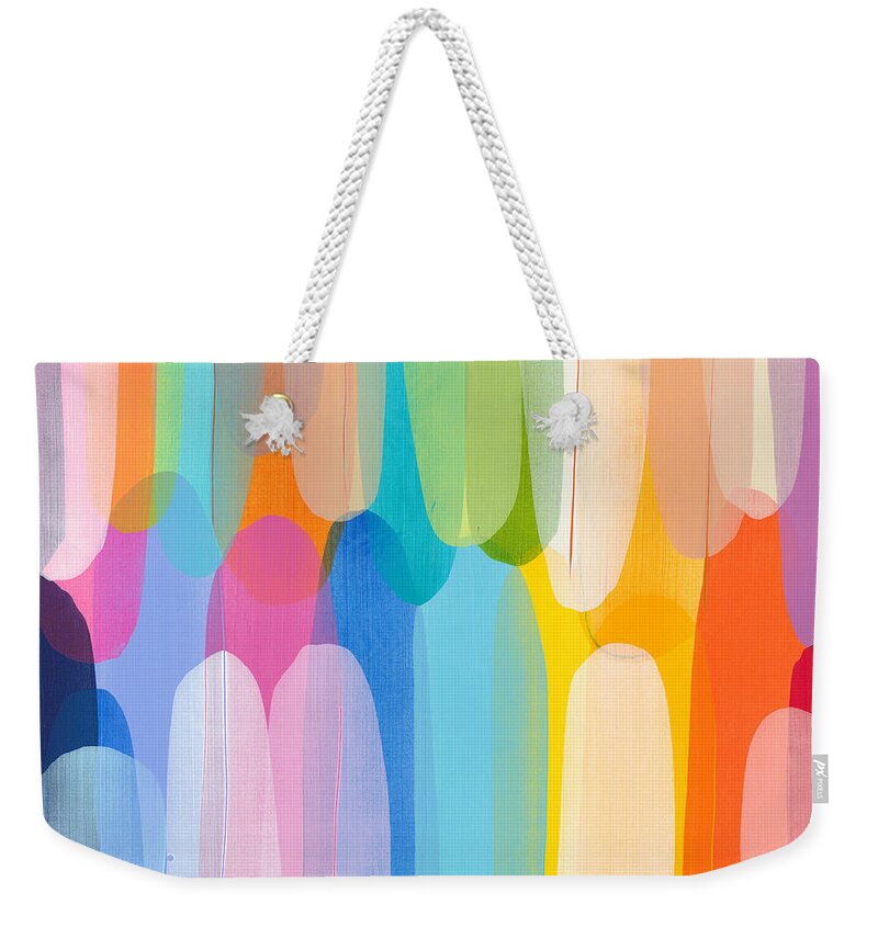 Abstract Weekender Tote Bag featuring the painting Ginger Mint Julep by Claire Desjardins