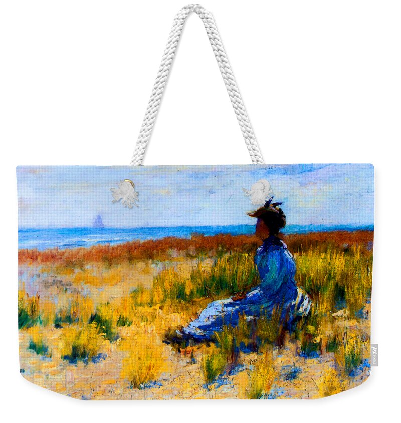 Robert Weekender Tote Bag featuring the painting Girl Seated by the Sea 1893 by Robert Henri