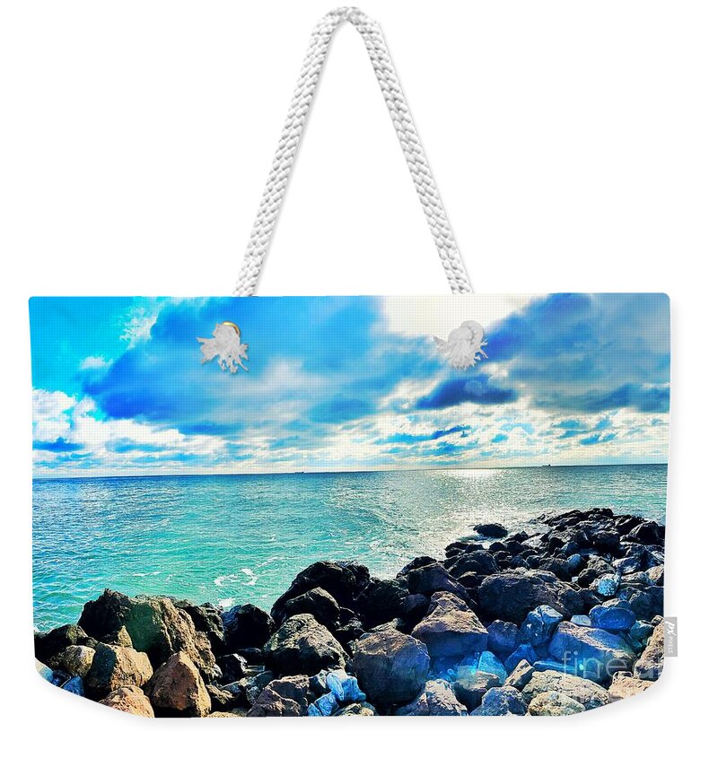 Bay Weekender Tote Bag featuring the photograph Give me Rocks by Maya Mey Aroyo