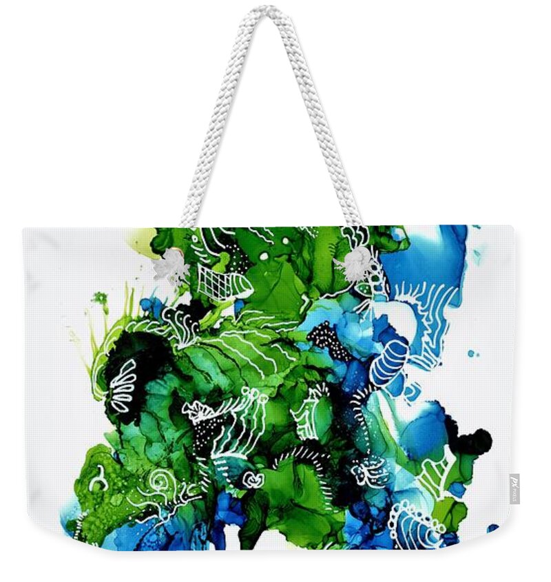 Climb Weekender Tote Bag featuring the painting Glad by Angela Marinari