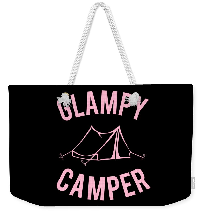 Funny Weekender Tote Bag featuring the digital art Glampy Camper by Flippin Sweet Gear