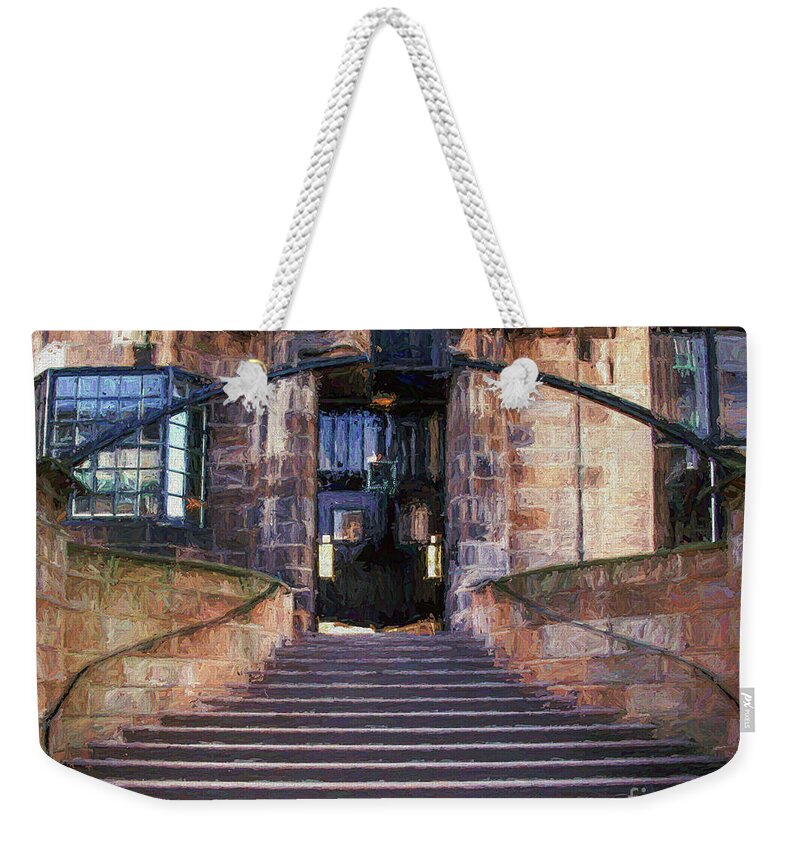 Glasgow School Of Art Weekender Tote Bag featuring the digital art Glasgow School of Art by Liz Leyden