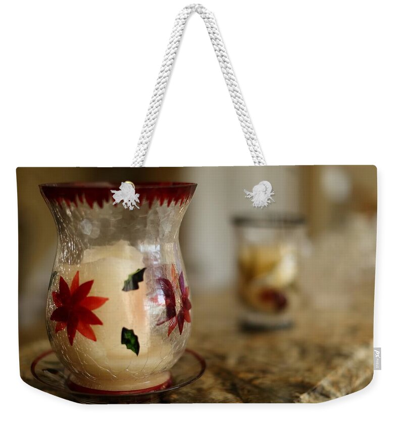 Glass Candle Holders Weekender Tote Bag featuring the photograph Glass Candle Holders by Mingming Jiang