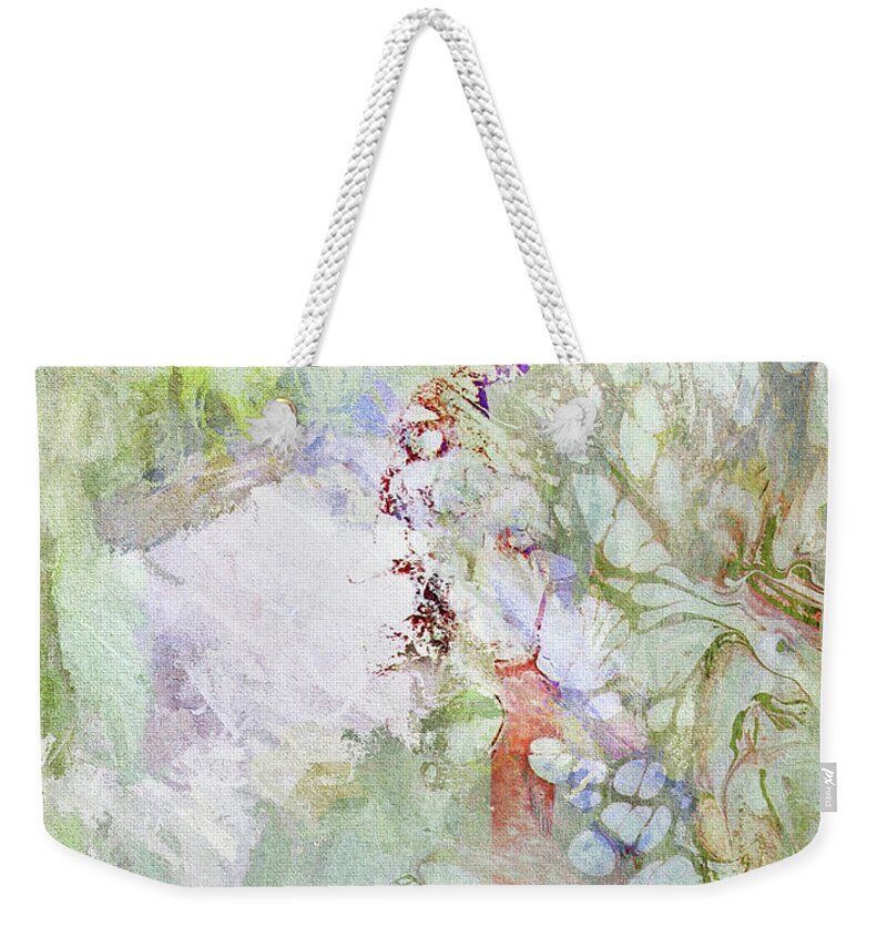 Abstract Weekender Tote Bag featuring the photograph Glass Wing by Karen Lynch