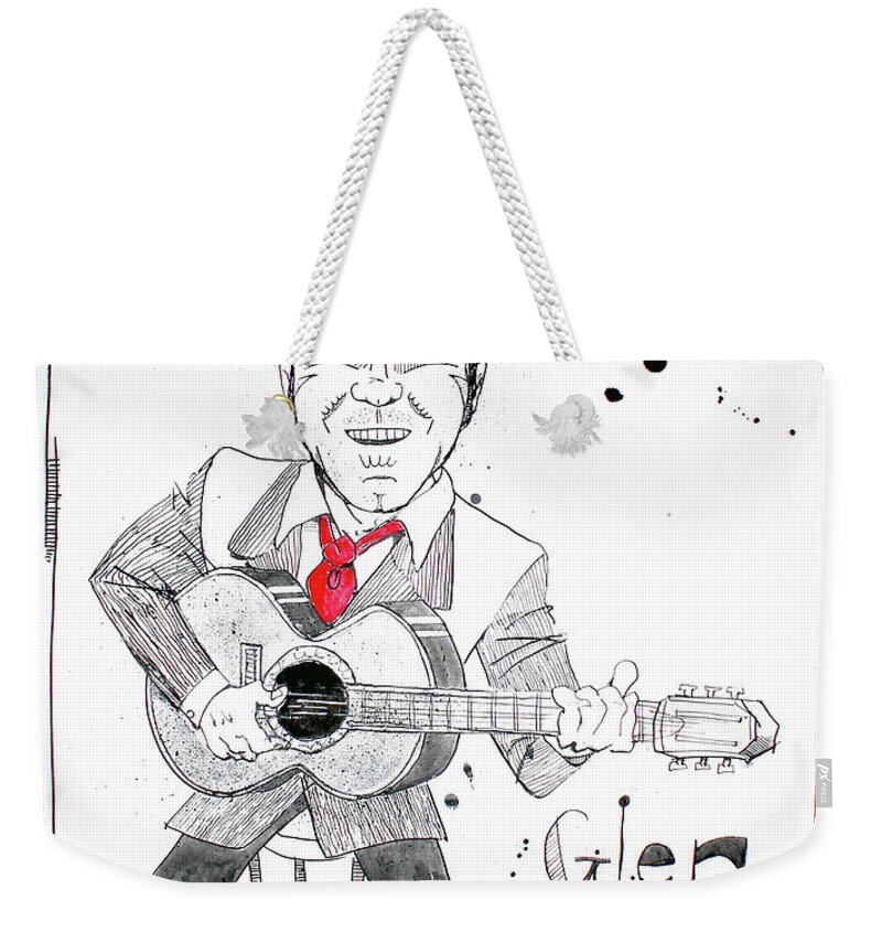  Weekender Tote Bag featuring the drawing Glen Campbell by Phil Mckenney