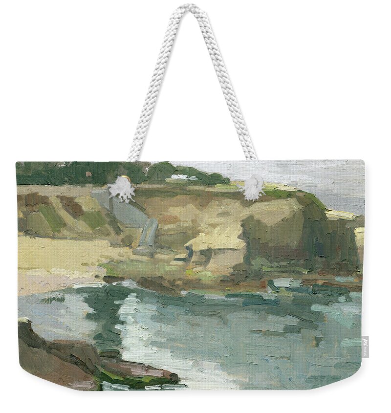 La Jolla Cove Weekender Tote Bag featuring the painting Glow at the Cove - La Jolla, San Diego, California by Paul Strahm