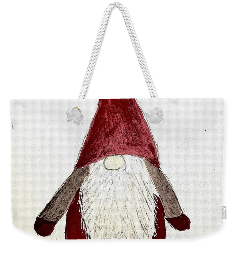  Weekender Tote Bag featuring the painting Gnome by Margaret Welsh Willowsilk