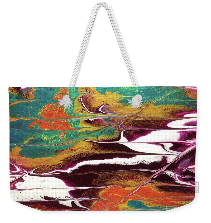 Go With The Flow Weekender Tote Bag featuring the painting Go With the Flow by Zan Savage