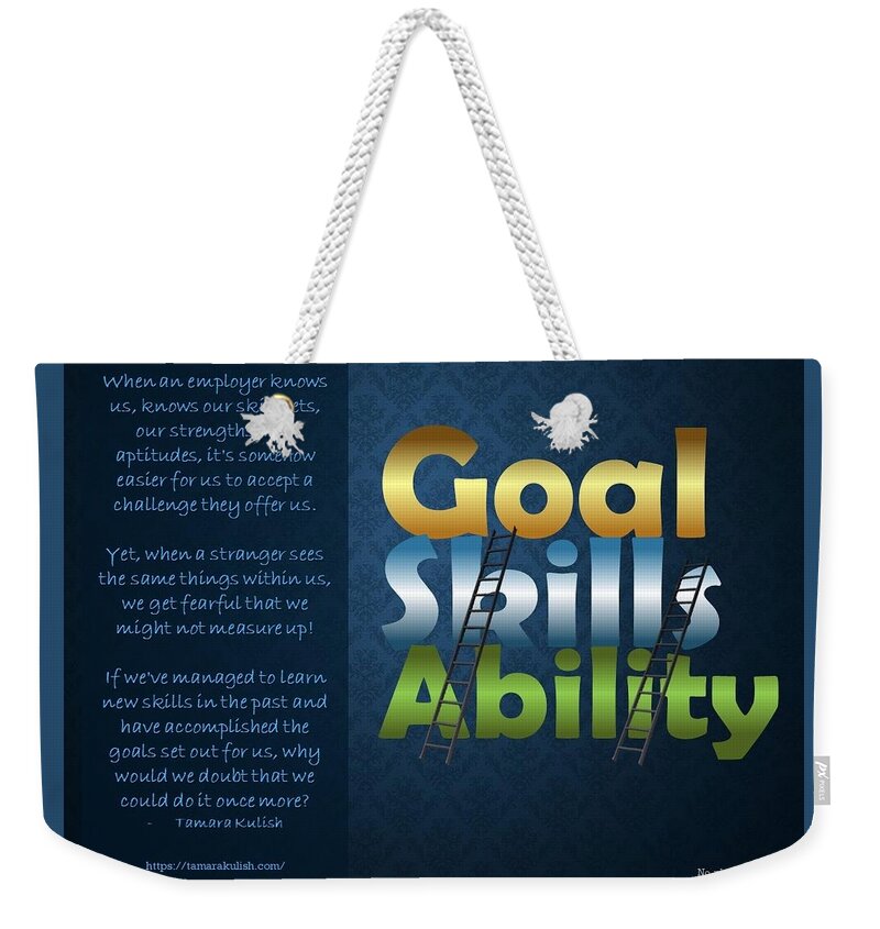 Goal Weekender Tote Bag featuring the photograph Goal, Skills, Ability by Tamara Kulish