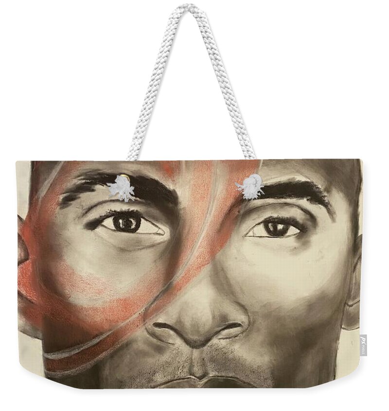  Weekender Tote Bag featuring the mixed media G.o.a.t by Angie ONeal