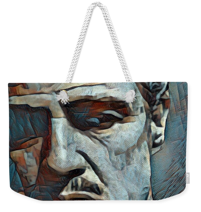 Marlon Brando Weekender Tote Bag featuring the painting Godfather Marlon Brando 2 by Tony Rubino