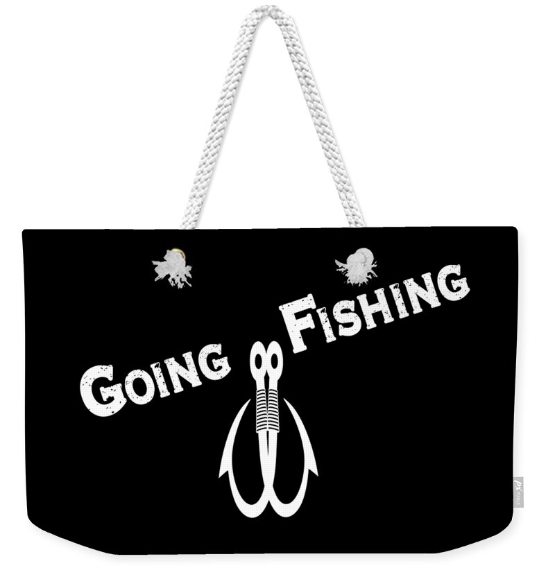Going Fishing Weekender Tote Bag featuring the digital art Going Fishing, fishing, nature, fish, hiking, camping, usa, outdoors, adventure, fisherman, by David Millenheft