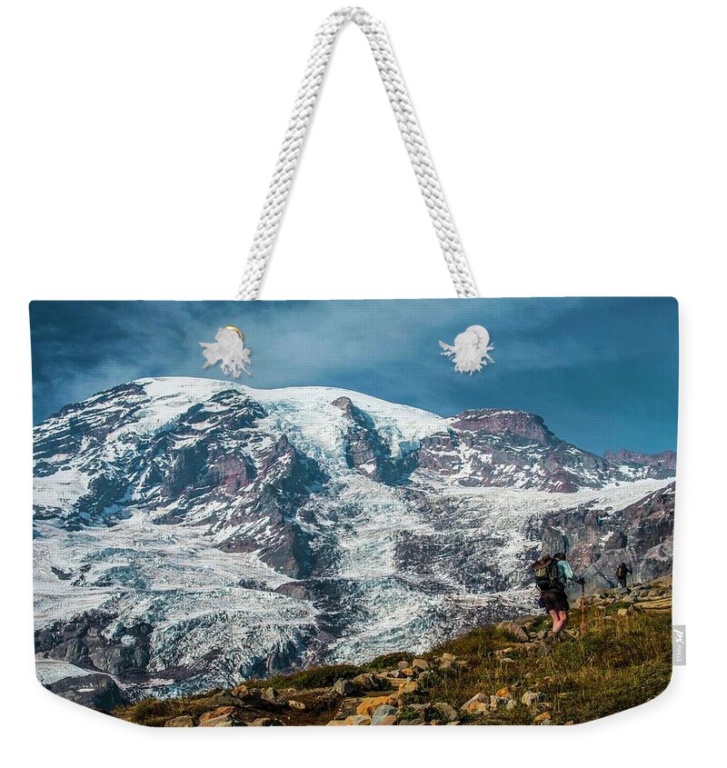 Mount Rainier National Park Weekender Tote Bag featuring the photograph Going Up by Doug Scrima