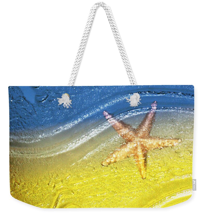 Starfish Weekender Tote Bag featuring the photograph Going With the Flow by Holly Kempe