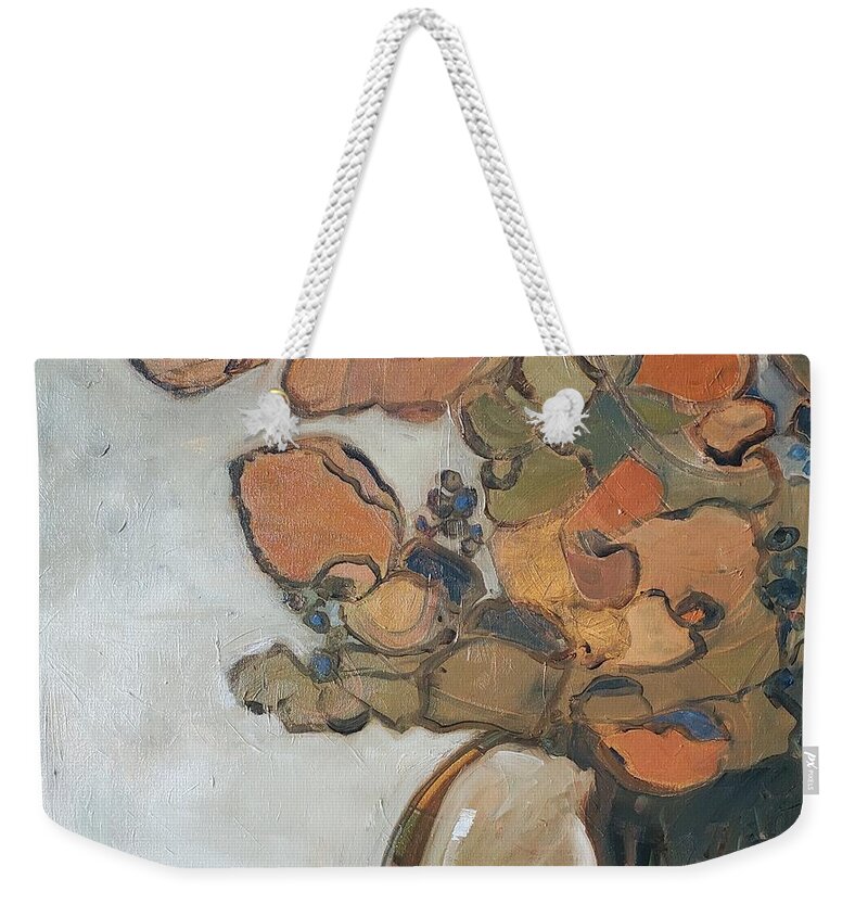 Still Life Weekender Tote Bag featuring the painting Gold Bouquet by Sheila Romard