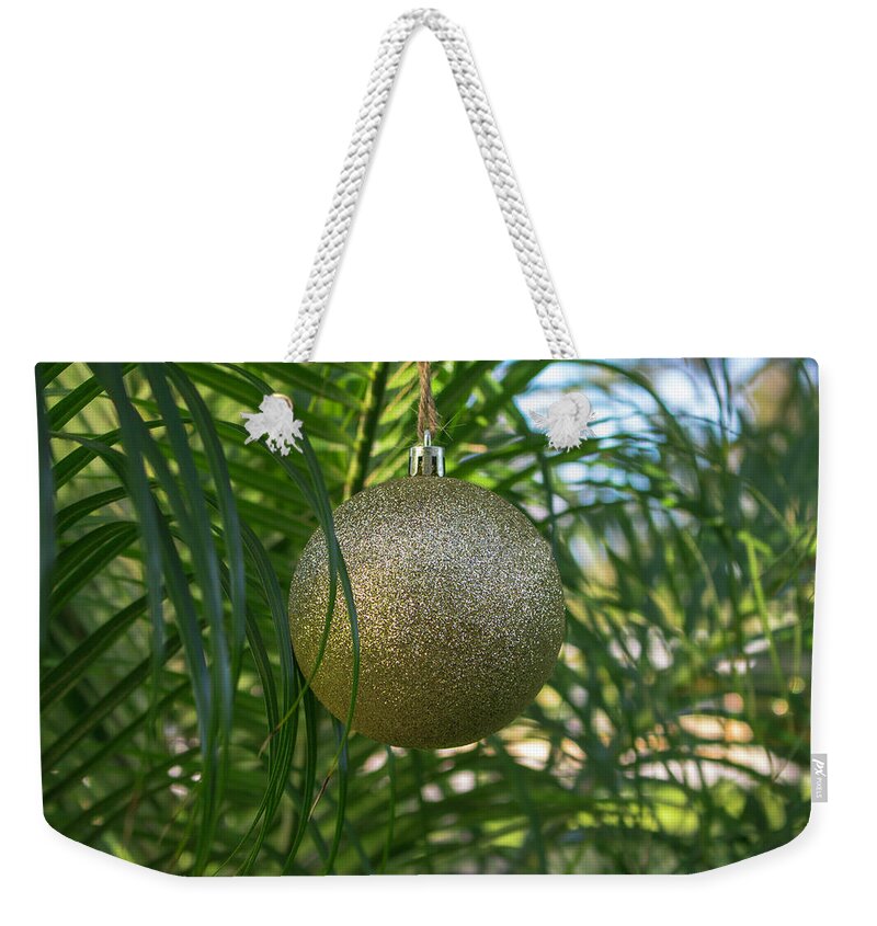 Decoration Weekender Tote Bag featuring the photograph Gold Decoration in Palm Tree by Robert Wilder Jr