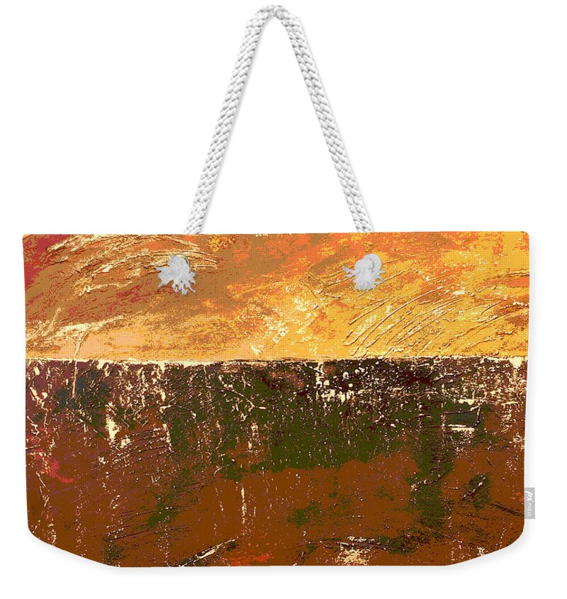 Gold Weekender Tote Bag featuring the painting Gold Dust by Linda Bailey