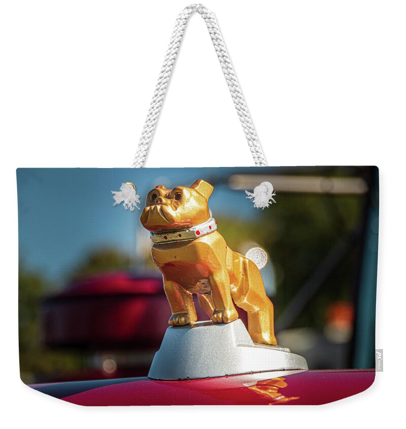 Mack Weekender Tote Bag featuring the photograph Gold Mack Bulldog by Kristia Adams