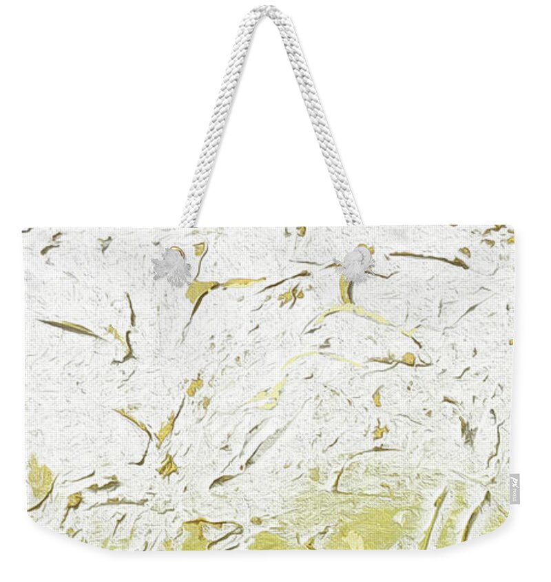 Abstract Weekender Tote Bag featuring the painting Gold of the Land by Linda Bailey