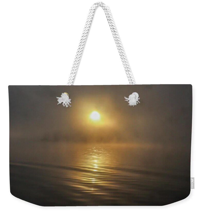 Lake Weekender Tote Bag featuring the photograph Gold Smoke Sunrise by Ed Williams
