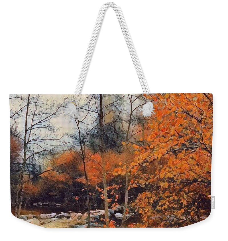 Fall Weekender Tote Bag featuring the photograph Golden Autumn Trees 2 by Claudia Zahnd-Prezioso