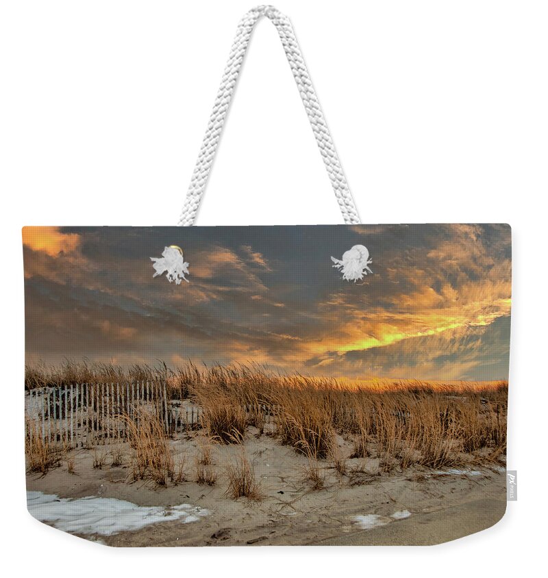 Beach Weekender Tote Bag featuring the photograph Golden Beach by Cathy Kovarik