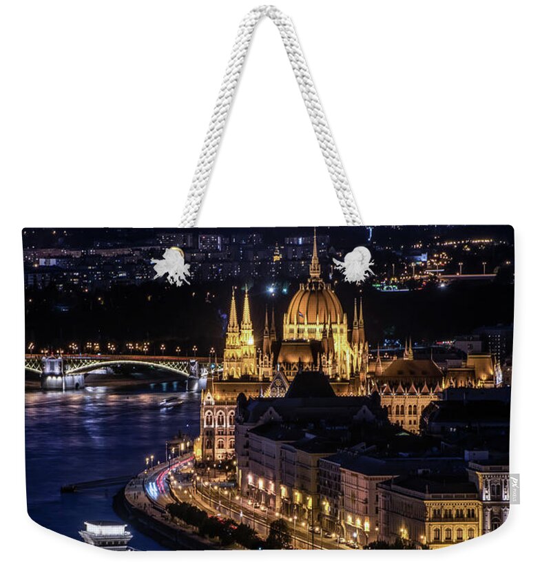 Budapest Weekender Tote Bag featuring the photograph Golden Budapest by Jaroslaw Blaminsky