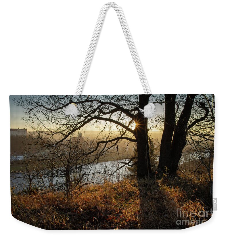 Sunset Weekender Tote Bag featuring the photograph Golden evening light 1 by Adriana Mueller