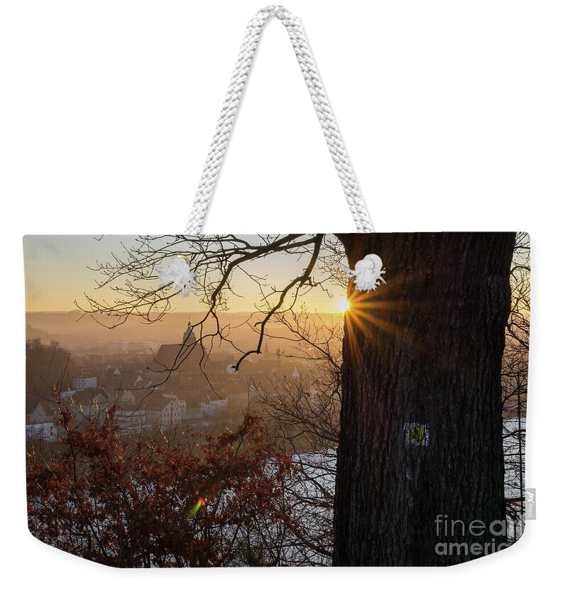 Sunset Weekender Tote Bag featuring the photograph Golden evening light 2 by Adriana Mueller