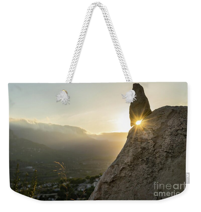 Mountains Weekender Tote Bag featuring the photograph Golden evening light in the mountains by Adriana Mueller