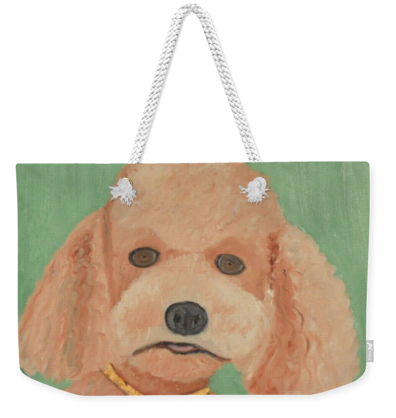Dogs Weekender Tote Bag featuring the painting Golden Girl by Anita Hummel