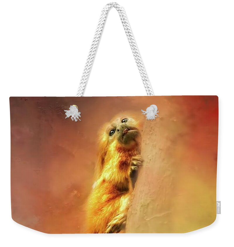 Monkey Weekender Tote Bag featuring the photograph Golden Lion Tamaria by Marjorie Whitley