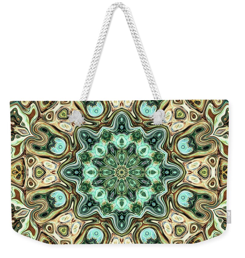 Mandala Weekender Tote Bag featuring the digital art Golden Mandala by Phil Perkins