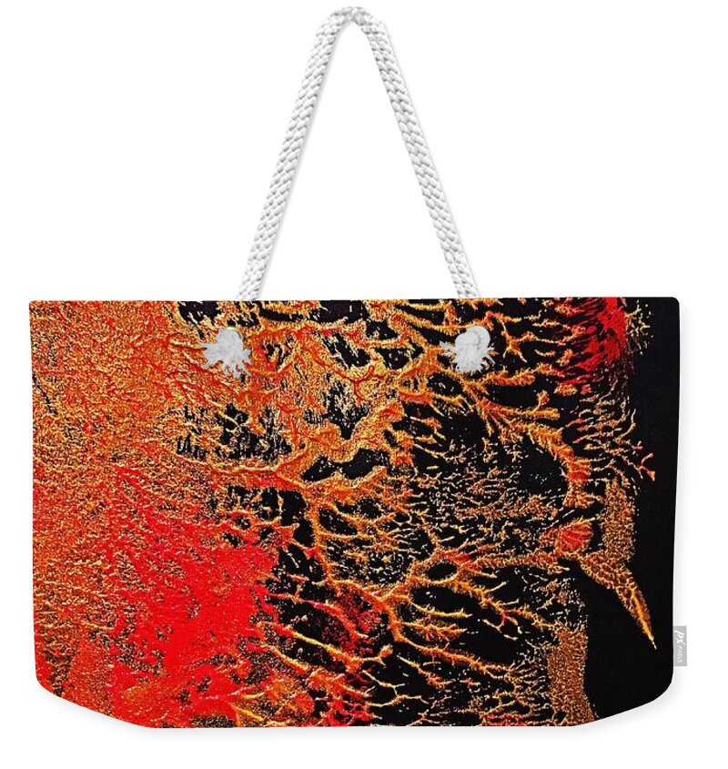 Art Weekender Tote Bag featuring the painting Golden Moments by Tanja Leuenberger