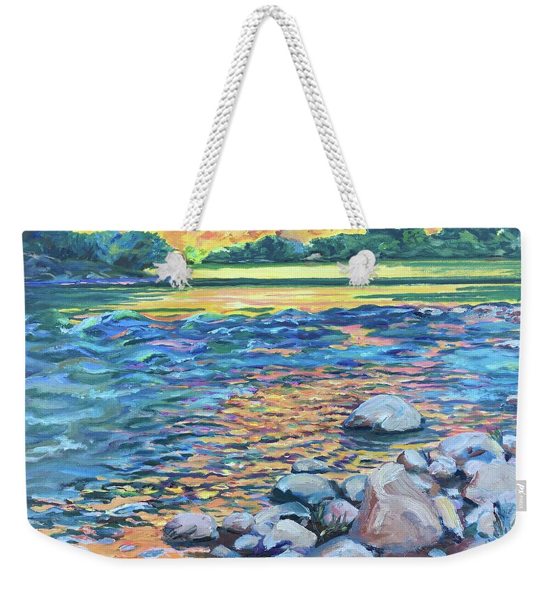 Oil Painting Weekender Tote Bag featuring the painting Golden Morning, Big Bend by Page Holland