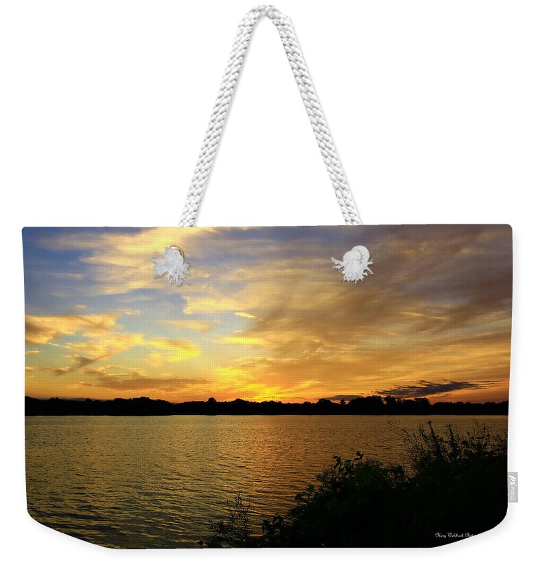 Sunset Weekender Tote Bag featuring the photograph Golden Sunset by Mary Walchuck