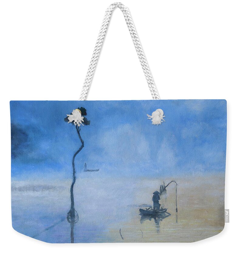 Pond Weekender Tote Bag featuring the painting Golen Pond by Masami IIDA