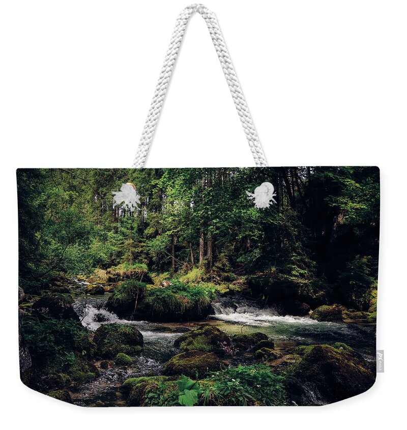 Path Weekender Tote Bag featuring the photograph Gollinger Wasserfalls by Vaclav Sonnek