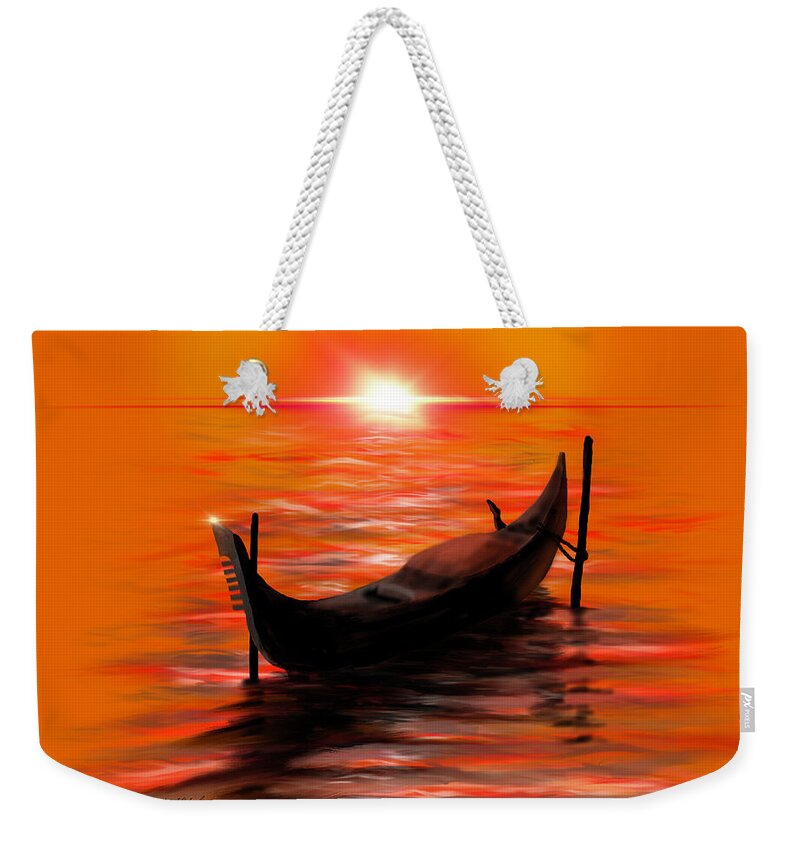 Gary Weekender Tote Bag featuring the digital art Gondola Sunset by Gary F Richards