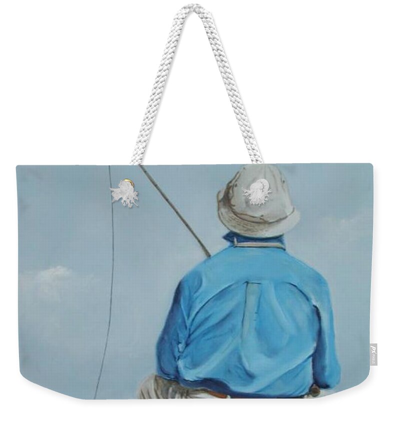 Fishing Weekender Tote Bag featuring the painting Gone Fishing by Teresa Trotter