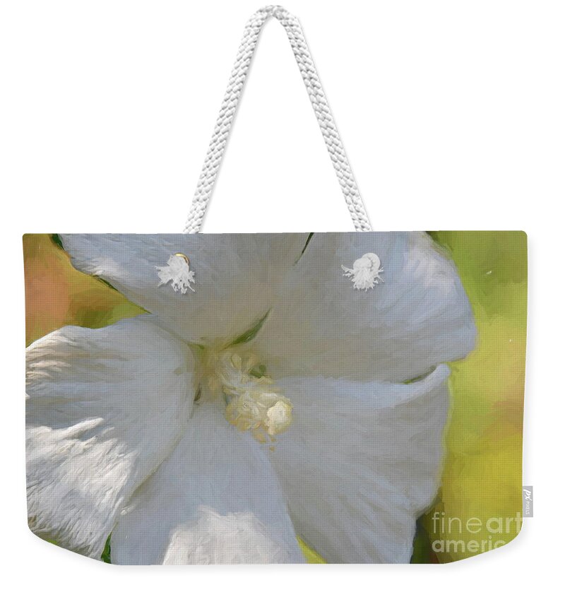 Hibiscus Weekender Tote Bag featuring the photograph Good Fortune Shining by Diana Mary Sharpton