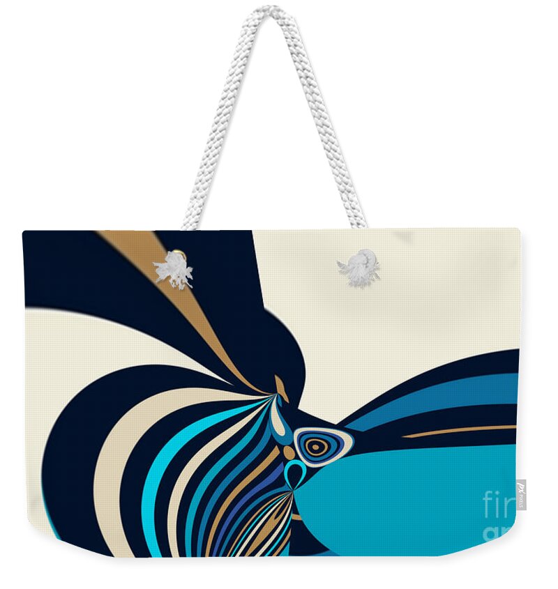 Abstract Weekender Tote Bag featuring the digital art Good Vibes - w2222-01a by Variance Collections