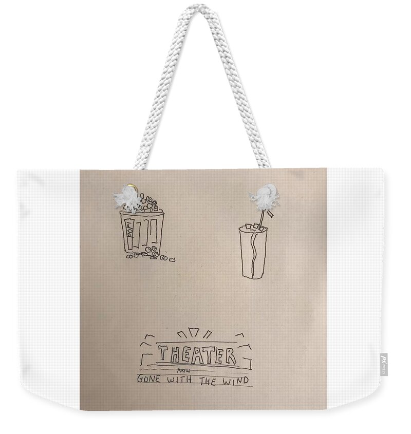 Sketch Weekender Tote Bag featuring the drawing Goodbye by Ashley Rice
