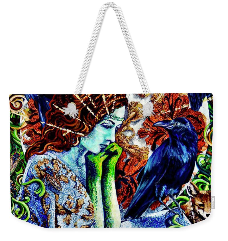Covid-19 Weekender Tote Bag featuring the painting Goodbye Rosie, The Queen Of Corona by Greg Skrtic