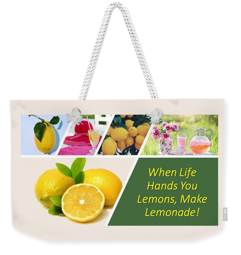 Lemons Weekender Tote Bag featuring the photograph Got Lemons Make Lemonade by Nancy Ayanna Wyatt
