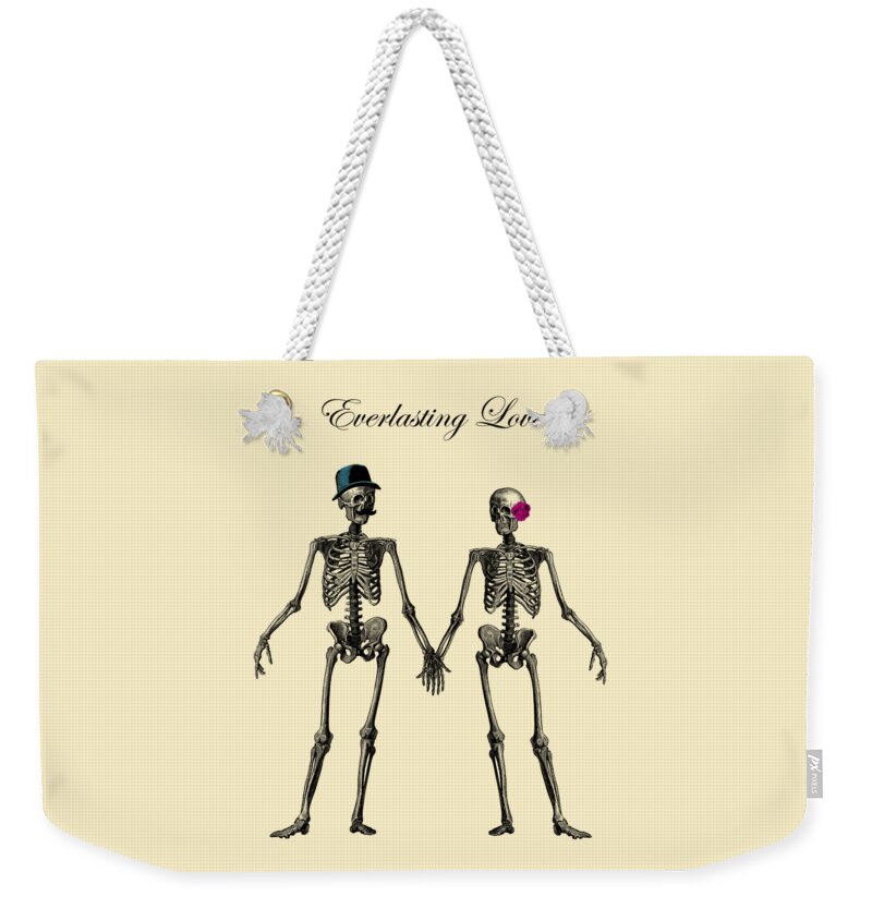 Halloween Weekender Tote Bag featuring the digital art Gothic Halloween Couple by Madame Memento