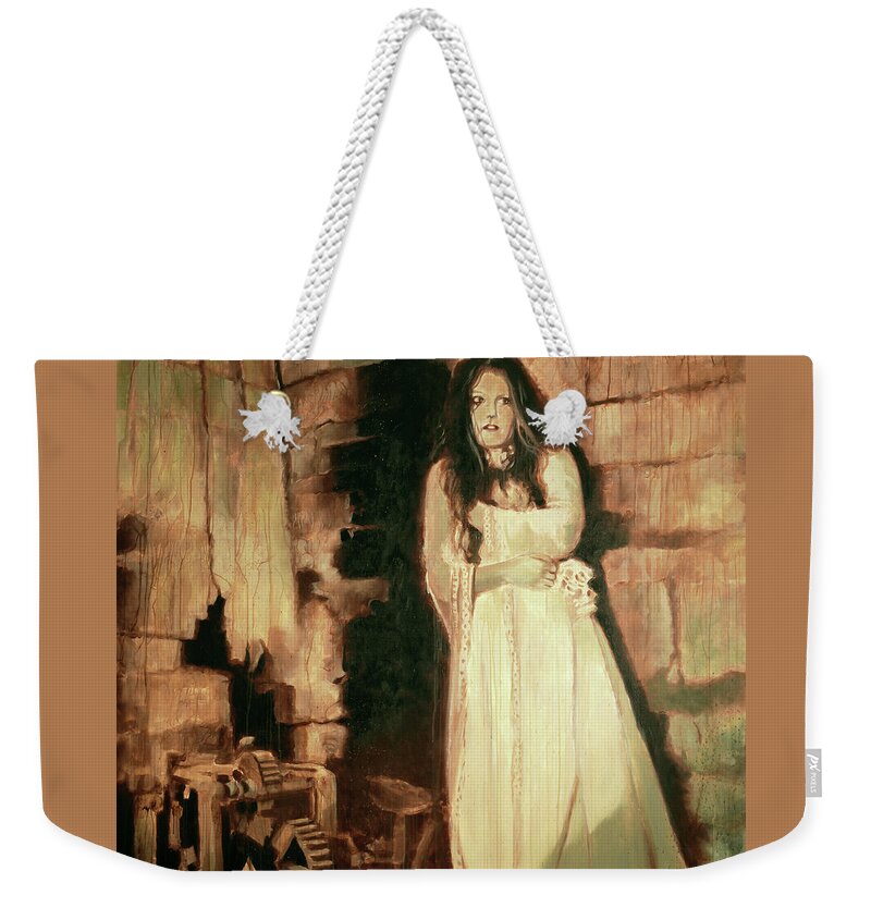 Gothic Weekender Tote Bag featuring the painting Gothicka Bride by Sv Bell